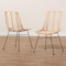 Baxton Studio Manhattan Modern Bohemian Natural Brown Rattan and Black Metal 2-Piece Dining Chair Set 231-2PC-12818-ZORO - alternate 7